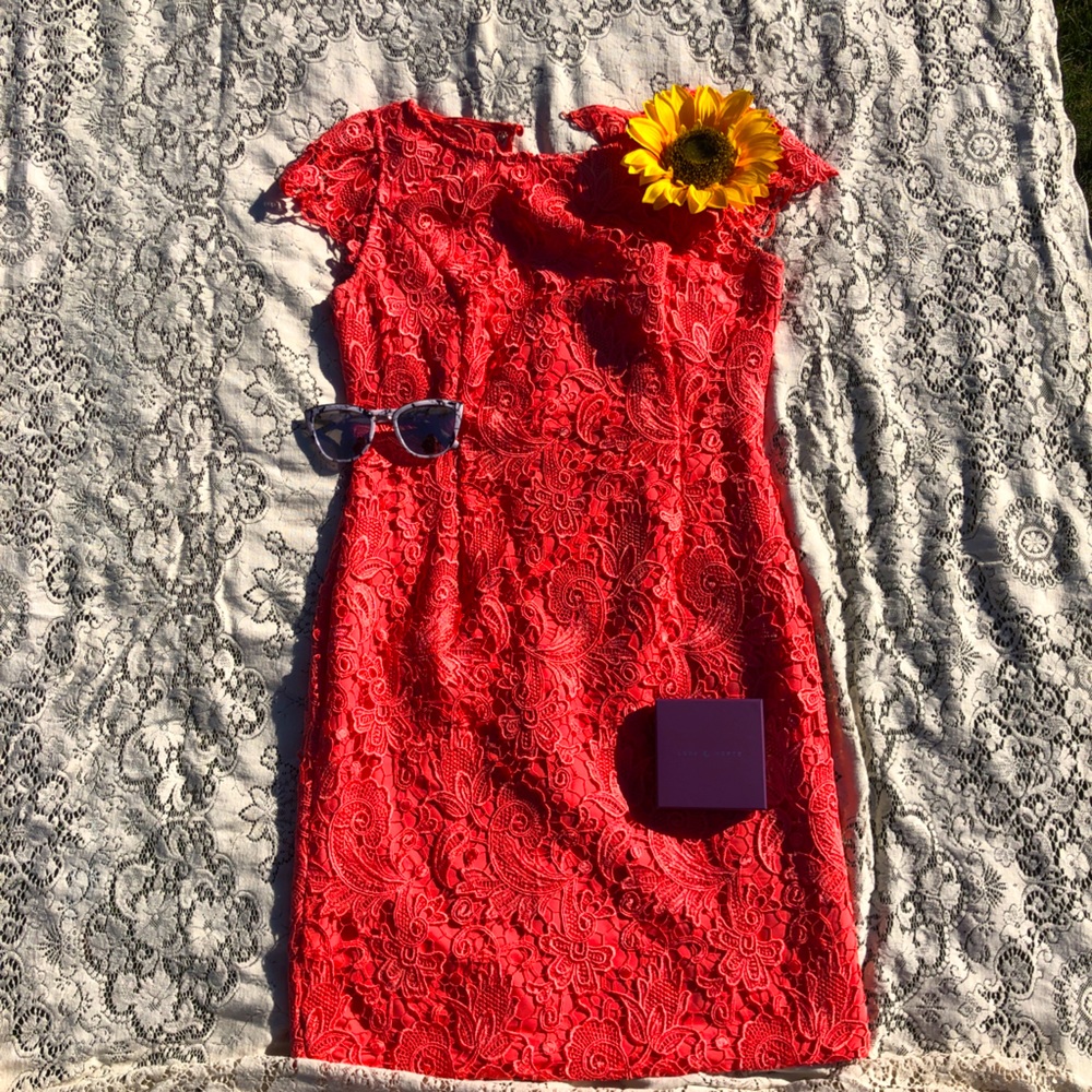 Vince Camuto Coral Crochet Detail Dress